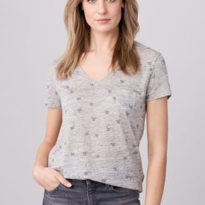 Linnen T-shirt met vlinderprint bestellen via fashionciao