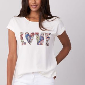 T-Shirt met LOVE opschrift in paisley-motief bestellen via fashionciao