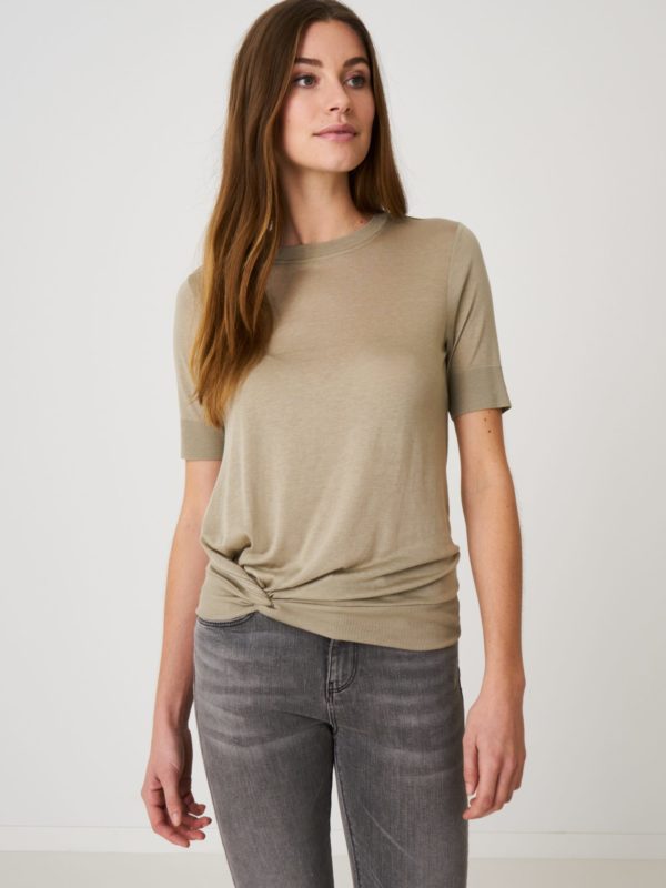 T-shirt met geknoopte zoom bestellen via fashionciao