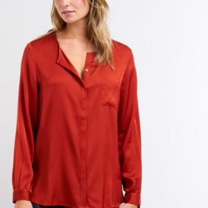 Zijden blouse met split in de hals bestellen via fashionciao