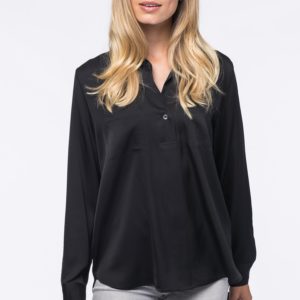 Zijden blouse met borstzakken bestellen via fashionciao