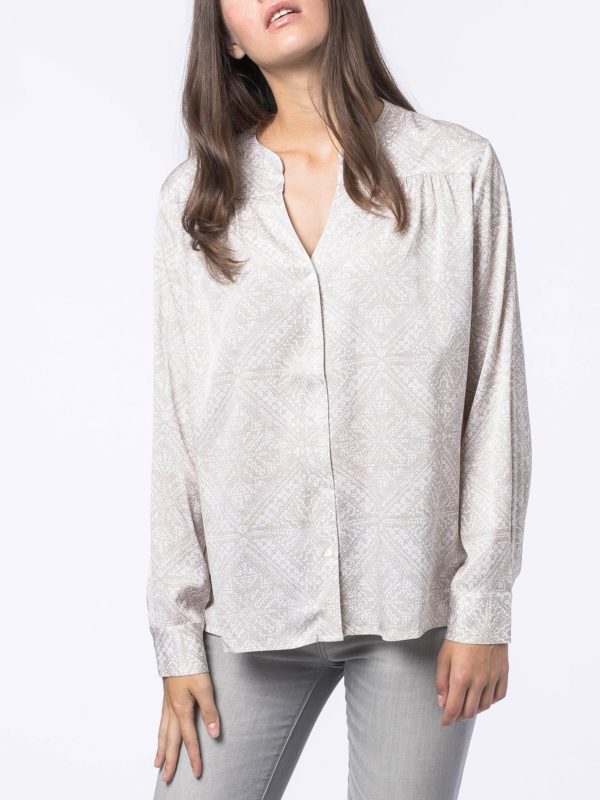 Zijden blouse met decoratieve print bestellen via fashionciao