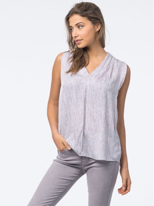 Mouwloze blouse met print bestellen via fashionciao