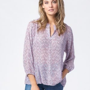 Chiffon-blouse met bloemenprint en peplumzoom bestellen via fashionciao