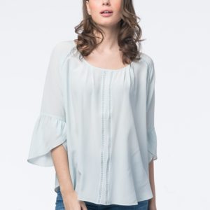 Zijden blouse met gehaakte details bestellen via fashionciao