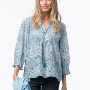 Zijden blouse met etnische print bestellen via fashionciao
