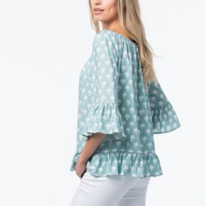 Off-shoulder blouse met palmbomen-print bestellen via fashionciao