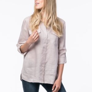 Linnen safari-blouse bestellen via fashionciao