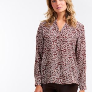Zijden blouse met botanische print bestellen via fashionciao