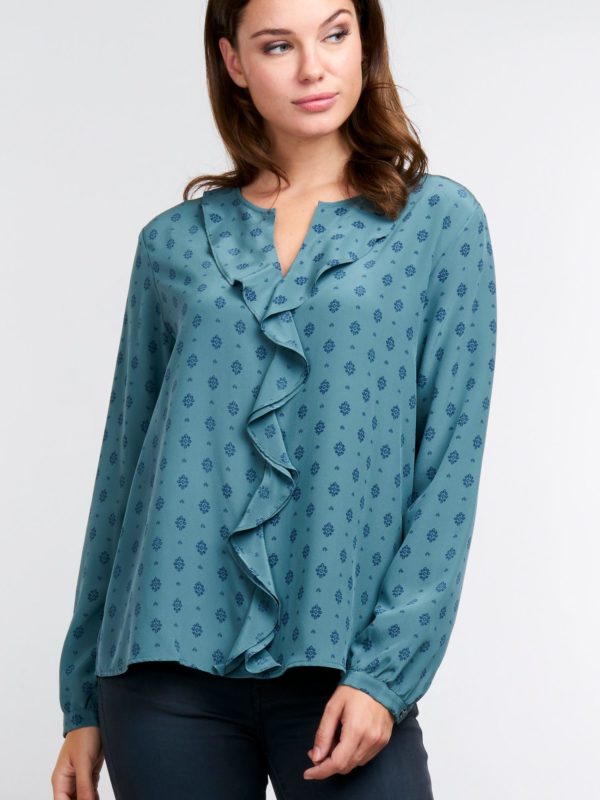 Zijden blouse met etnisch motief bestellen via fashionciao