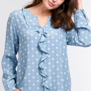 Zijden blouse met etnisch motief bestellen via fashionciao