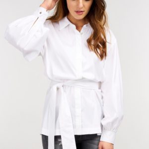 Lang blouse met strik aan de taille bestellen via fashionciao