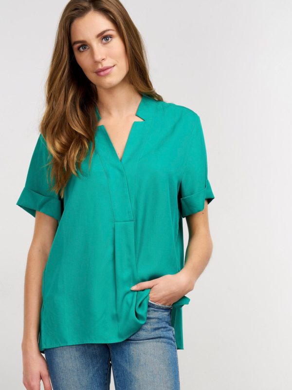 Oversized blouse met overhemdkraag bestellen via fashionciao
