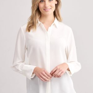 Zijden blouse met blinde knoopsluiting bestellen via fashionciao