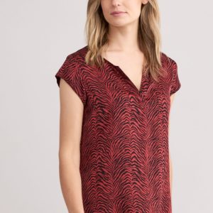 Blouse top met zebraprint van elastische zijde bestellen via fashionciao