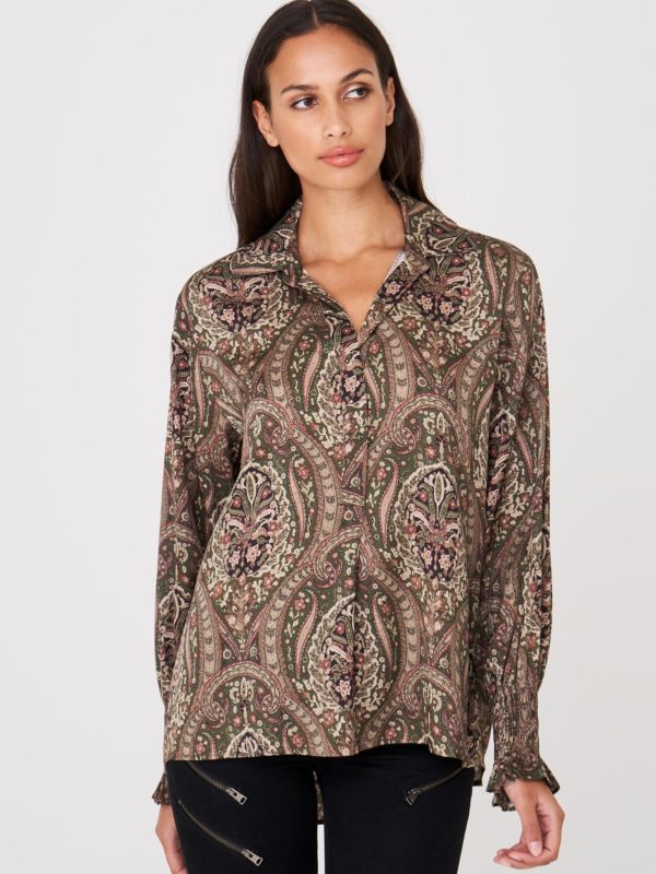 Zijden paisley blouse met kraag bestellen via fashionciao