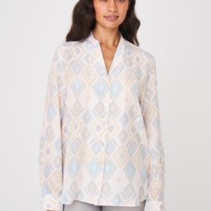 Zijden blouse met Azteken-print bestellen via fashionciao