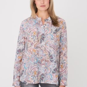 Zijden blouse met fantasie-print bestellen via fashionciao