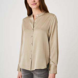 Basic stretch zijden blouse met ronde hals bestellen via fashionciao