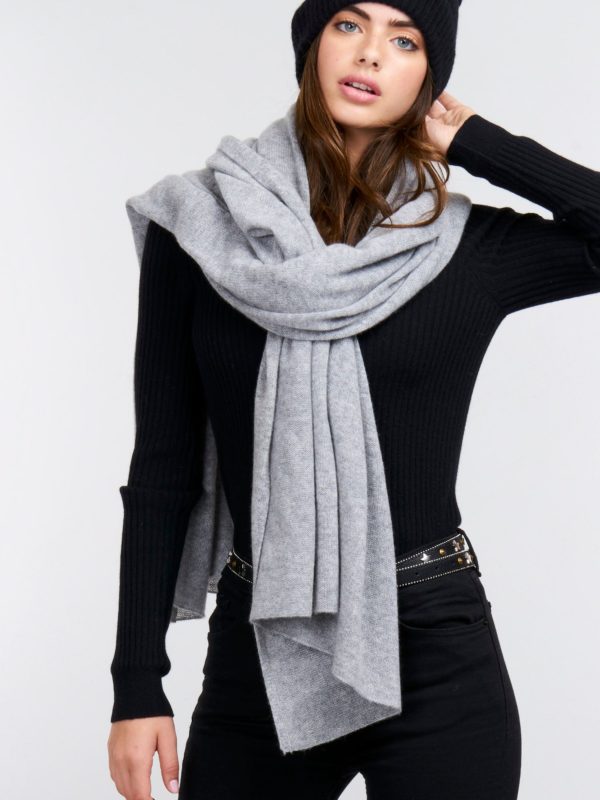 Brede sjaal van cashmere bestellen via fashionciao
