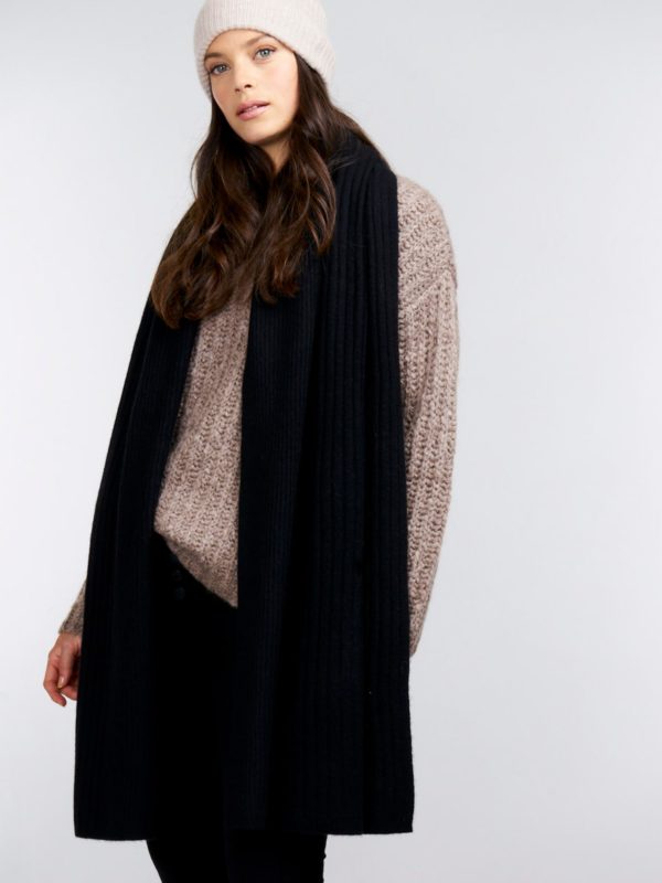 Geribde cashmere sjaal bestellen via fashionciao