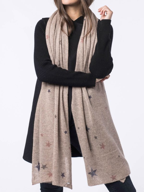 Cashmere sjaal met sterrenprint bestellen via fashionciao