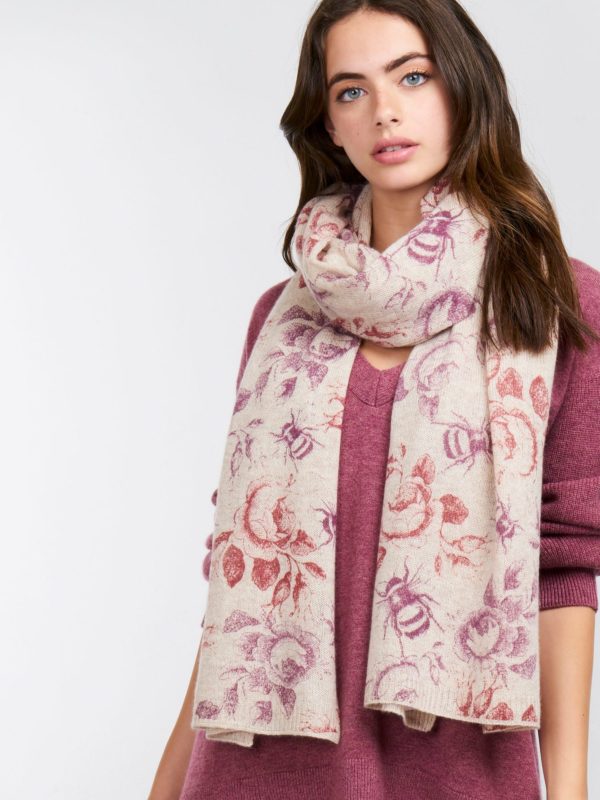 Cashmere sjaal met bloemenprint bestellen via fashionciao