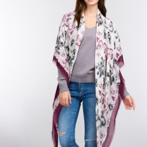 Vierkante sjaal met bloemenprint bestellen via fashionciao
