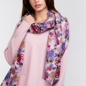 Cashmere pashmina sjaal met bloemenprint bestellen via fashionciao