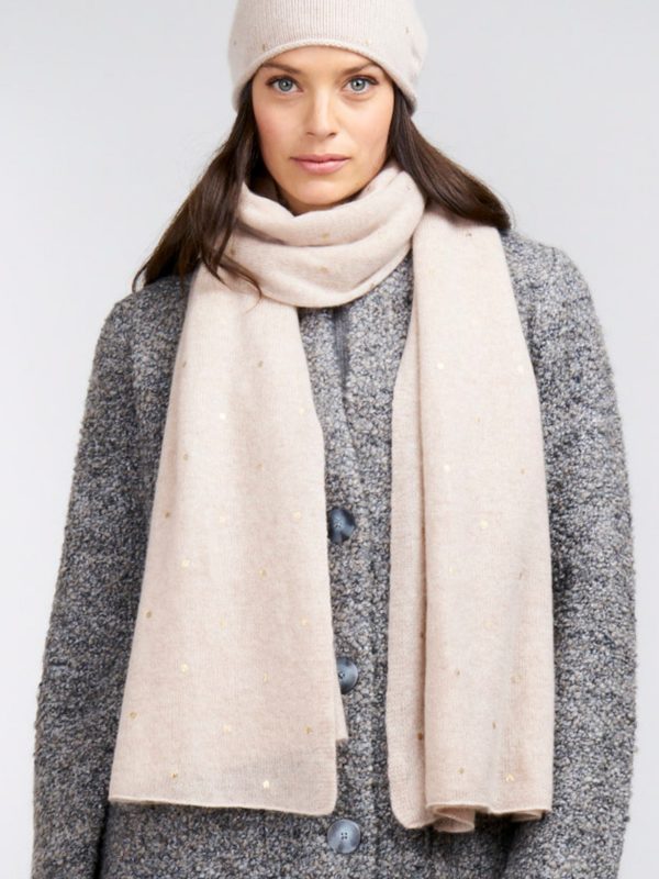 Cashmere sjaal met gouden stippen bestellen via fashionciao