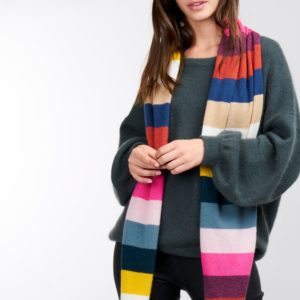Cashmere sjaal met kleurrijke strepen bestellen via fashionciao