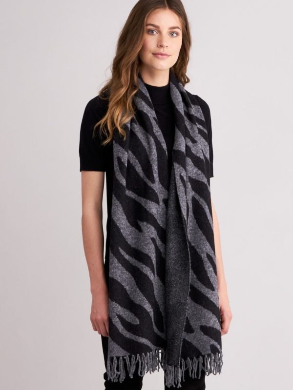 Sjaal met jacquard zebra-patroon bestellen via fashionciao