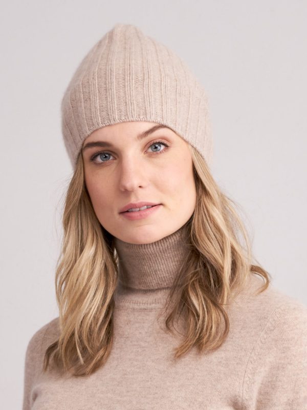 Geribde cashmere muts bestellen via fashionciao