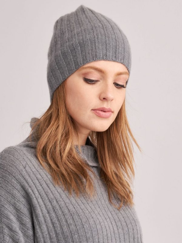 Geribde cashmere muts bestellen via fashionciao