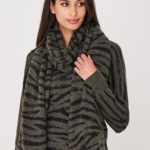 Cashmere sjaal met tijgerprint bestellen via fashionciao
