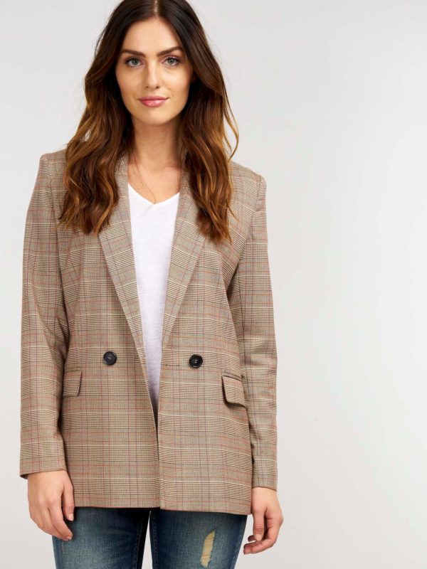 Oversized blazer met ruitjespatroon bestellen via fashionciao