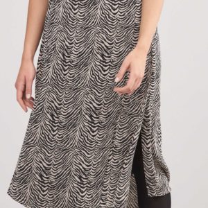 Gelaagde rok met zebraprint van zijde bestellen via fashionciao