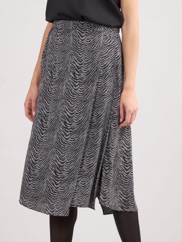 Gelaagde rok met zebraprint van zijde bestellen via fashionciao
