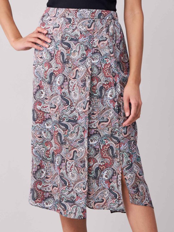 Gelaagde zijden rok met paisley-motief bestellen via fashionciao