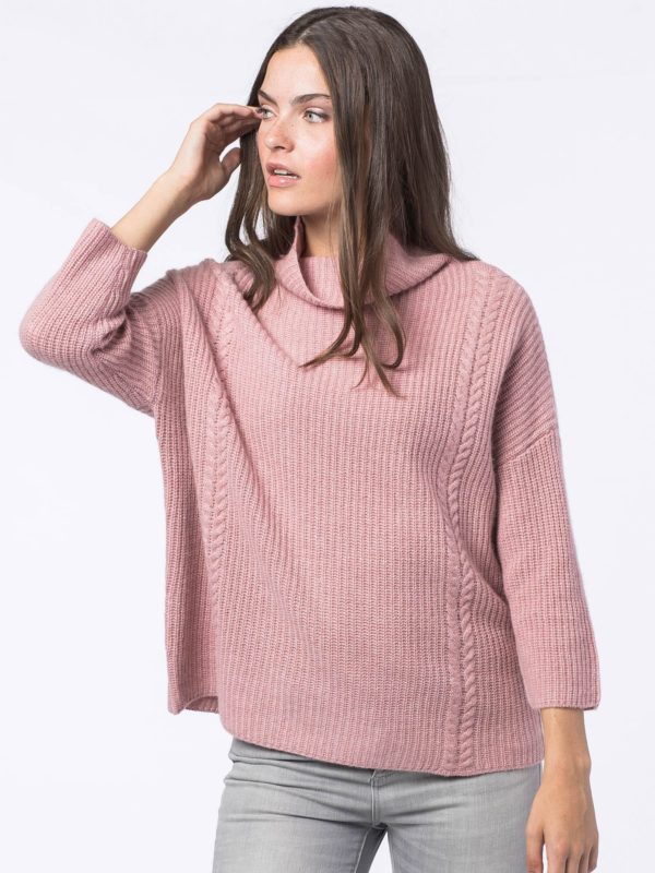 Grofgebreide cashmere trui met hoge kraag bestellen via fashionciao