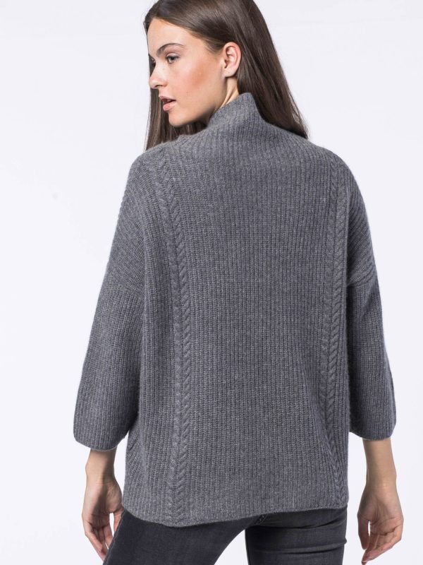 Grofgebreide cashmere trui met hoge kraag bestellen via fashionciao