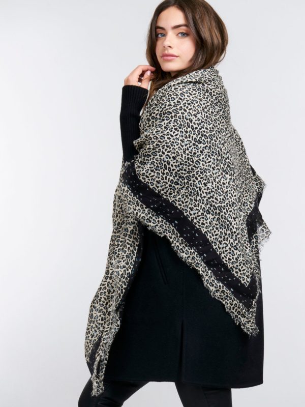 Vierkante sjaal met luipaardprint bestellen via fashionciao