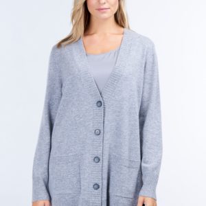 Cashmere vest met zakken voor en grofgebreide knooplijst bestellen via fashionciao