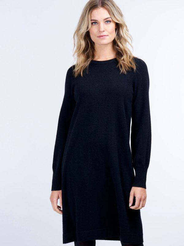 Cashmere jurk met pofmouwen bestellen via fashionciao