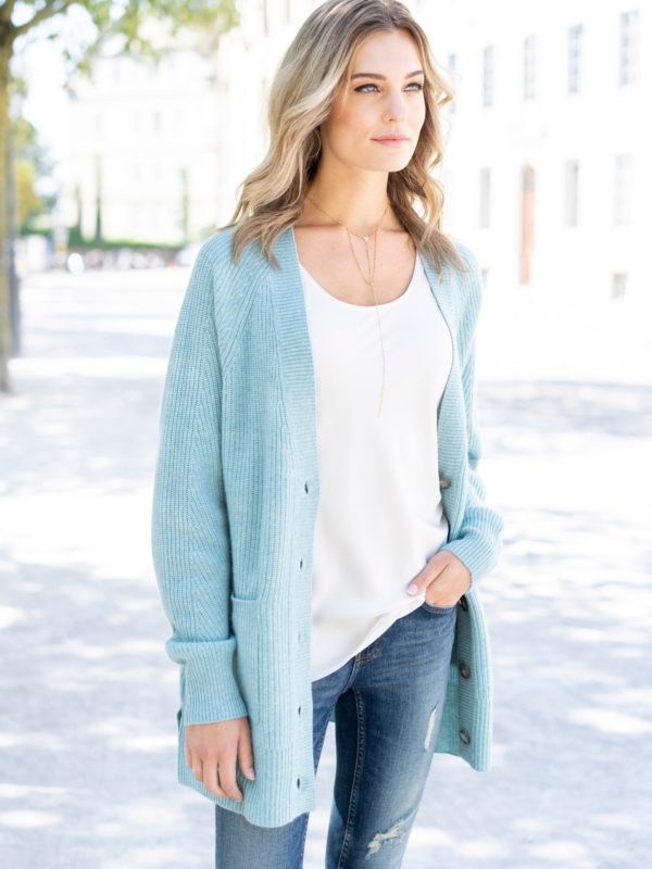 Grofgebreide cardigan met ribsteek bestellen via fashionciao