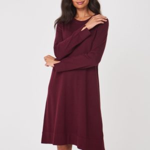 Gebreide jurk met split aan de mouw van merinowol bestellen via fashionciao