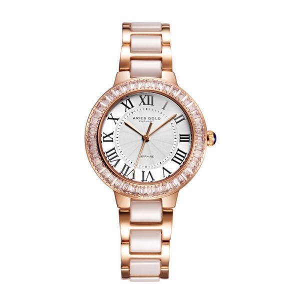 Aries Gold – Enchant “Capella” – L5015Z RG-W (Rosé goud met wit) dameshorloge bestellen via fashionciao